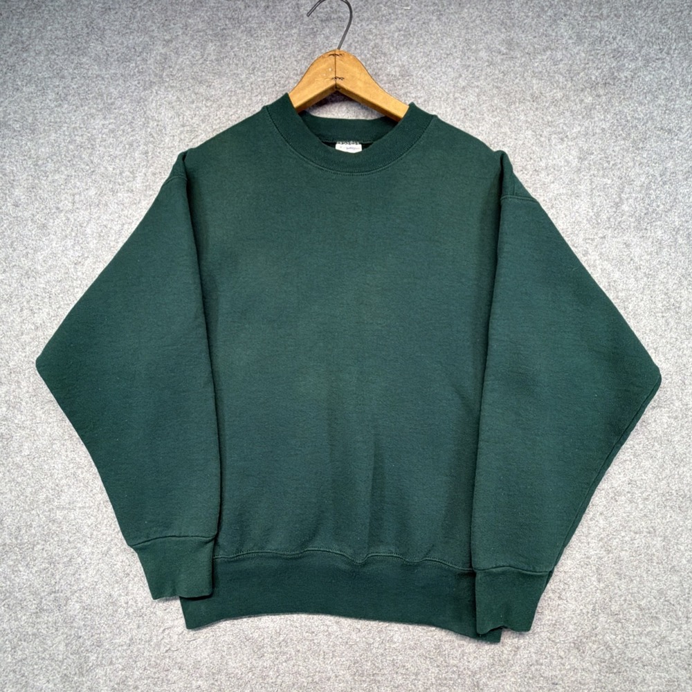 Vintage Russel BVD Sweatshirt Blank Mens Size Medium M Green Crewneck 90s